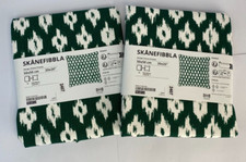 Lot de 2 housses de coussin IKEA SKANEFIBBLA vert/blanc, 50x50 cm / 20x20"
