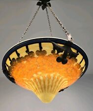 Rare Lampe pâte de verre Schneider Le Verre Français Suspension Vasque