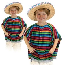 Enfants Poncho Mexicain Ouest