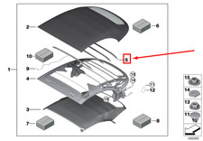 Pièces montées 8 G14 9448947 54349448947 sur la tringlerie de toit convertible