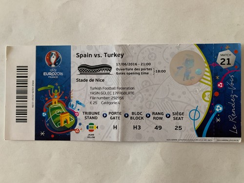 Ticket match uefa euro - ticket,