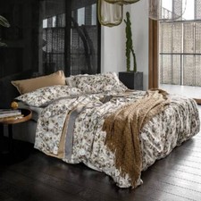 Emanuela Galizzi Couvre-lit double en satin gris Armonia