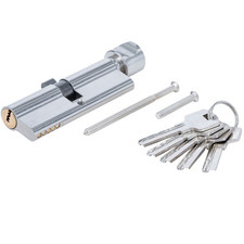 CYLINDRE DE SERRURE DE SECURITE AVEC BOUTON 90 MM 45/45 ET 5 CLES