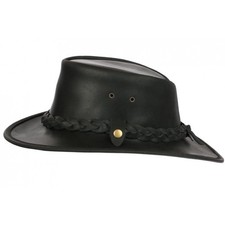 Chapeau Cuir Noir Australien