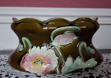 Ancienne Jardinière Cache-pot en Faience Barbotine Gustave de Bruyn ART NOUVEAU