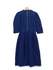 BAVARIA Robe à manches courtes Dames Robe T EU 40 bleu-blanc style simple