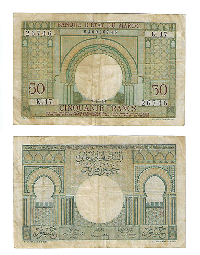 Billet maroc francs - -,