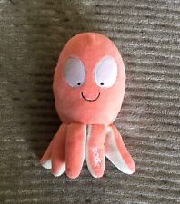 Peluche Doudou Pieuvre poulpe orange rose fluo blanc 18cm Dodie