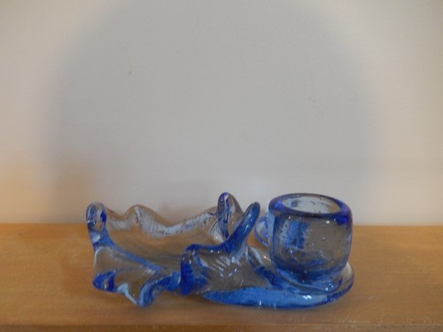 Bougeoir verre bleu - bougeoir,