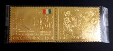 Cote d'Ivoire ( Aérien) -1971  Timbres rares - Indépendance-  Sur feuille d'Or