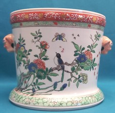 RAFRAICHISSOIR CACHE-POT PORCELAINE POLYCHROME CHINE FAMILLE VERTE