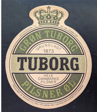 Tuborg - Sous bock -  Bierdeckel - Beer Mat - Grønn Tuborg Pilsner øl