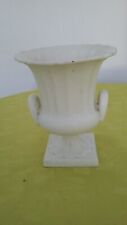 ANCIENNE VASQUE CACHE POT COUPE SUR PIED CERAMIQUE BLANCHE VINTAGE DECORATION
