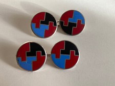 Boutons manchette argent email ART DECO Enamel Sterling Silver Cufflinks Gemelli