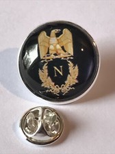 GROS PIN'S 2cm Métal Argenté Napoléon Aigle Impérial Empire Blason Corse