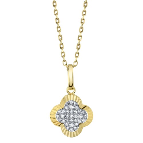 14k jaune diamant trèfle - diamant,
