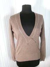 Pull échancré col V soie et