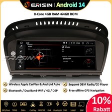 64Go Android 14 Autoradio GPS DAB+4G BMW Série 3/5/6 E90 E91 E92 E60 E61 E63 E64