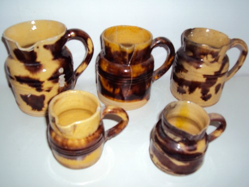 Lot cinq pots lait terre - lot,