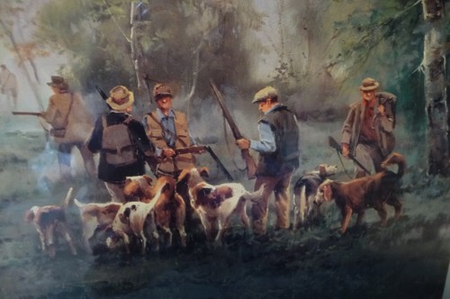 Scene chasse lithographie - scene, de