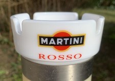 Petit Cendrier MARTINI ROSSO publicitaire vintage en verre blanc made in France