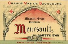 Etiquette vin de Bourgogne-Meursault-Goutte D'or-Mugnier-Coren-Wine-R.521