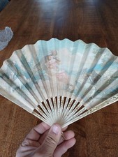 EVENTAIL PEINTURE GOUACHE XIX