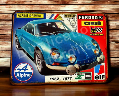 Plaque métal renault alpine - métal,