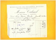 NANTES (44) BRODERIES / COUSSINS "Maison CALMEL" en 1926