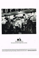 PUBLICITE ADVERTISING 084  1990  PEUGEOT scooter 50 cm3  & 80 CM3
