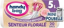 - Sacs poubelle salle de bains à poignées coulissantes senteur florale 5L x 2...