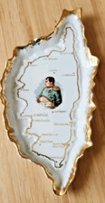 Ancien cendrier vide poche porcelaine FRANCE forme la CORSE NAPOLÉON Réf N°7