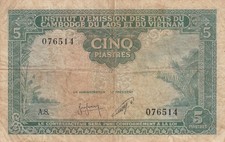 5 Piastres - Bananier - Tête de naga - 1953 - Série A.8