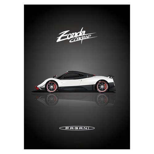 Affiche pagani zonda cinque - pagani,