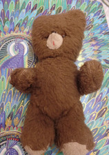 B11G/ doudou peluche ours marron articulé NOUNOURS vintage ancien
