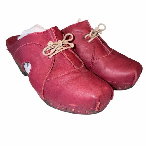 Sergio tomani red leather mule