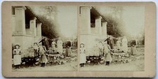 FRANCE Les Thons Famille 1906 Photo Stereo Vintage P78L6n1