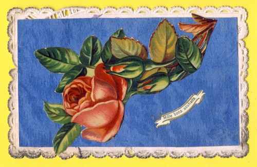 Carte postale chromo relief - carte, en
