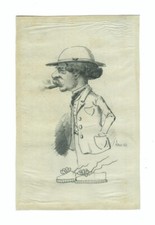 Portrait charge - Caricature - Dessin original ancien