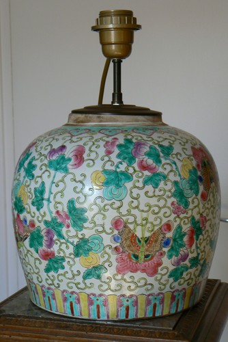 Lampe pot gingembre porcelaine