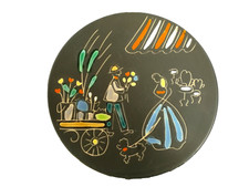 GRANDE ASSIETTE EN FAÏENCE 1960 VALLAURIS?? 