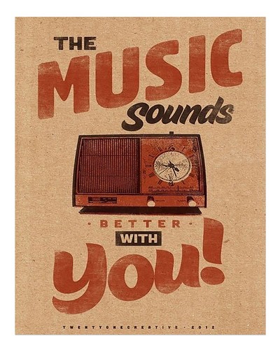 Typographie radio rétro art