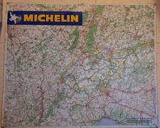 MICHELIN tôle lithographiée publicitaire Carte routière-Original 65 x 80