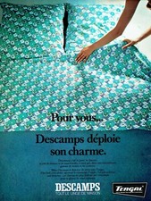  publicité Advertising 0522 1970  Descamps  linge de maison draps Tergal
