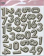 Autocollants scrapbooking 3D Chiffres dorés planche 20 cm x 15,5 cm 