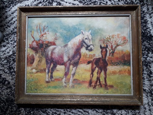 Tableau ancien huile - tableau, à