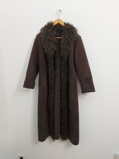 Manteau long marron avec col