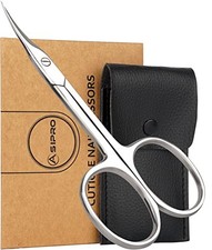 Ciseaux Professionnel Courbes avec Pochette en Cuir Artificiel Ciseaux Manucu...