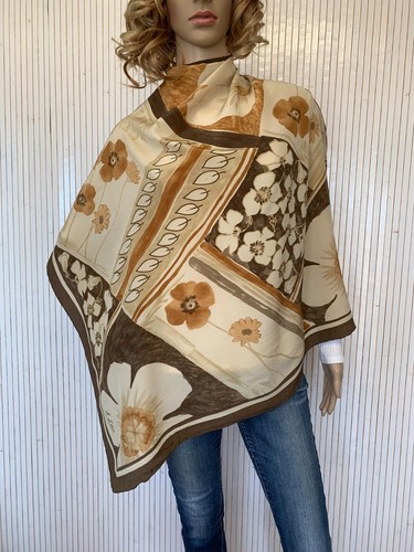 Foulard carré soie vintage - foulard,