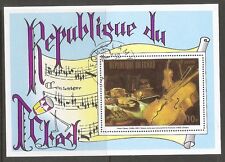 Chad SC # 292F Paintings with Musical Instruments . Souvenir Sheet .MNH